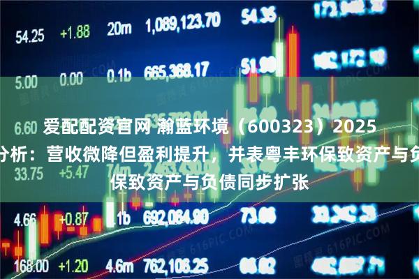 爱配配资官网 瀚蓝环境（600323）2025年中报财务分析：营收微降但盈利提升，并表粤丰环保致资产与负债同步扩张